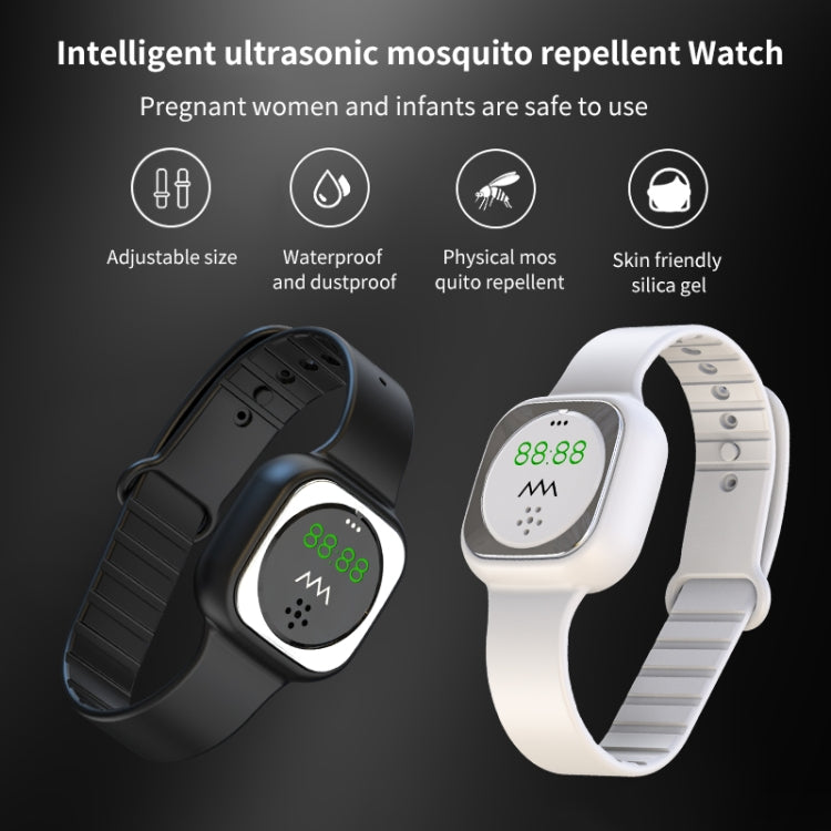 F9 Outdoor Silica Gel Mosquito Repellent Wristband with Clock(White) - Repellent Wristband by PMC TechLife | Online Shopping South Africa | PMC TechLife | Buy Now Pay Later Mobicred