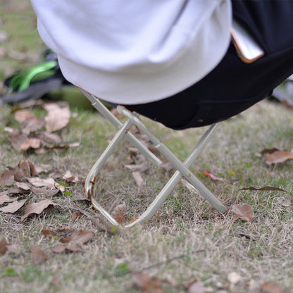 Outdoor Portable Folding Stool, Size: 25*22*26cm(Silver) - Beach Chairs by PMC Jewellery | Online Shopping South Africa | PMC Jewellery