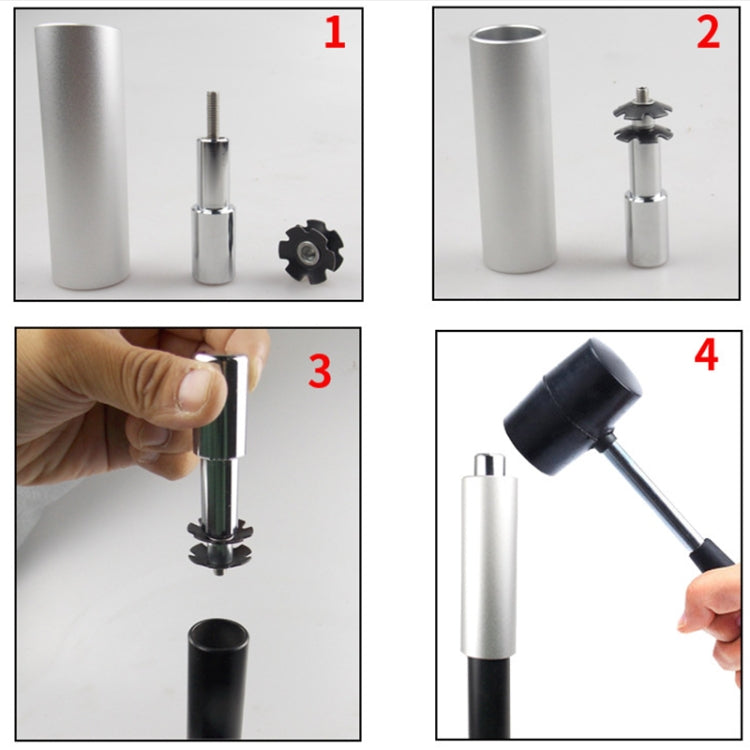 BIKERSAY BT042T Bicycle Fork Star Nut Installation Tool Bowl Set Toothless Bike Sunflower Installation Tools with Rubber Hammer - Maintenance tools by BIKERSAY | Online Shopping South Africa | PMc TechLife | Buy Now Pay Later Mobicred