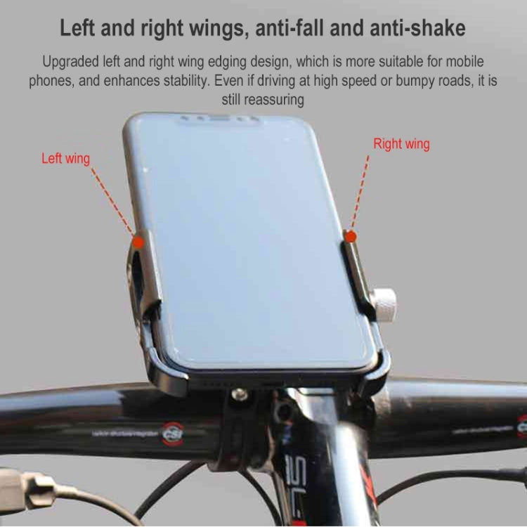 BIKERSAY MP008 Bike Motorcycle Aluminum Alloy Phone Holder Handlebar Clips (Titanium Color) - Holders by BIKERSAY | Online Shopping South Africa | PMC Jewellery | Buy Now Pay Later Mobicred