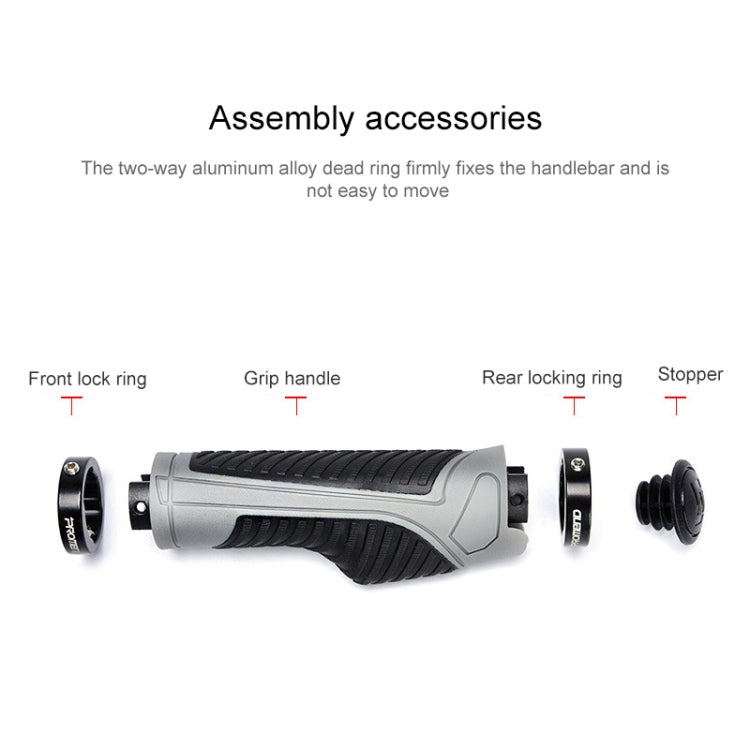 PROMEND GR-504 1 Pair TPR Ergonomic Ball Bicycle Grip Cover (Black Black) - Bicycle Grips by PROMEND | Online Shopping South Africa | PMC TechLife | Buy Now Pay Later Mobicred