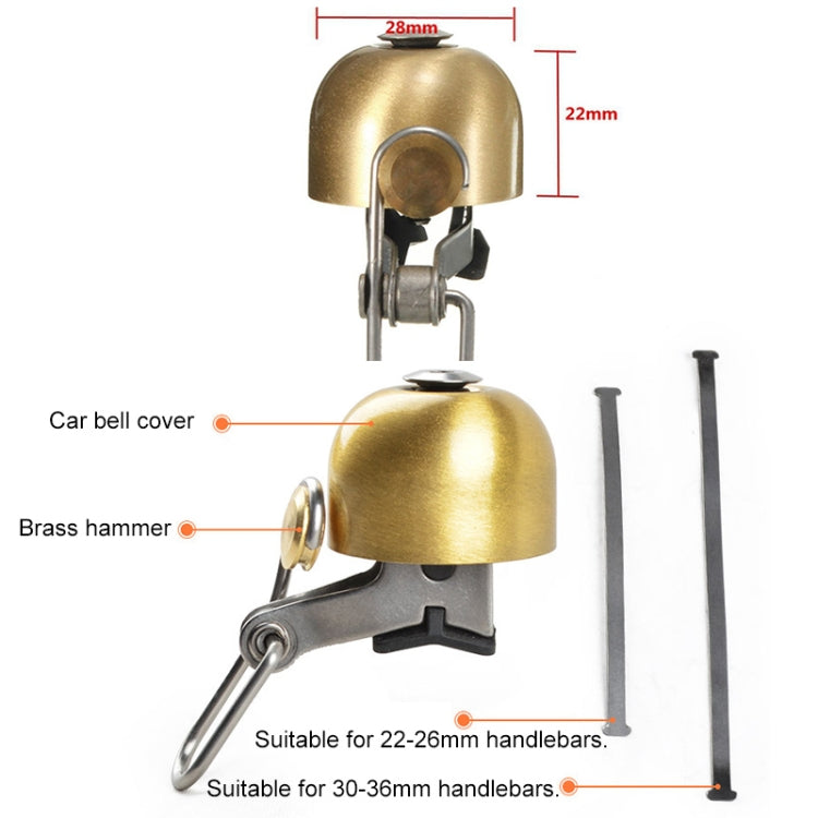 Bicycle Bell Retro Copper Bell Cycling Accessories (Gold) - Bicycle Bells by PMC TechLife | Online Shopping South Africa | PMC TechLife | Buy Now Pay Later Mobicred