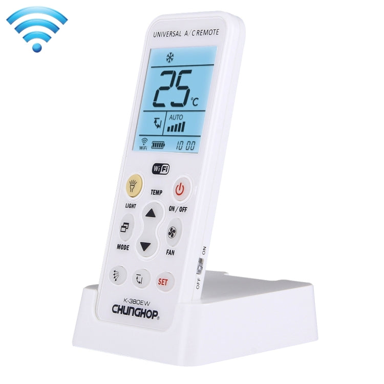 CHUNGHOP K-380EW WiFi Smart Universal LCD Air-Conditioner Remote Control with Holder, Support 2G / 3G / 4G / WiFi Network(White) - Air-Conditioner by CHUNGHOP | Online Shopping South Africa | PMC Jewellery | Buy Now Pay Later Mobicred