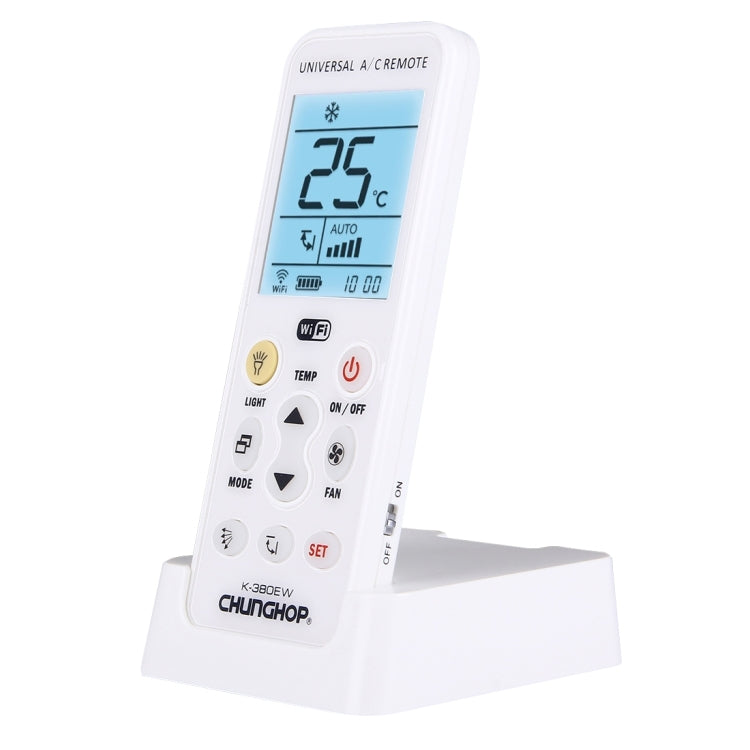 CHUNGHOP K-380EW WiFi Smart Universal LCD Air-Conditioner Remote Control with Holder, Support 2G / 3G / 4G / WiFi Network(White) - Air-Conditioner by CHUNGHOP | Online Shopping South Africa | PMC Jewellery | Buy Now Pay Later Mobicred