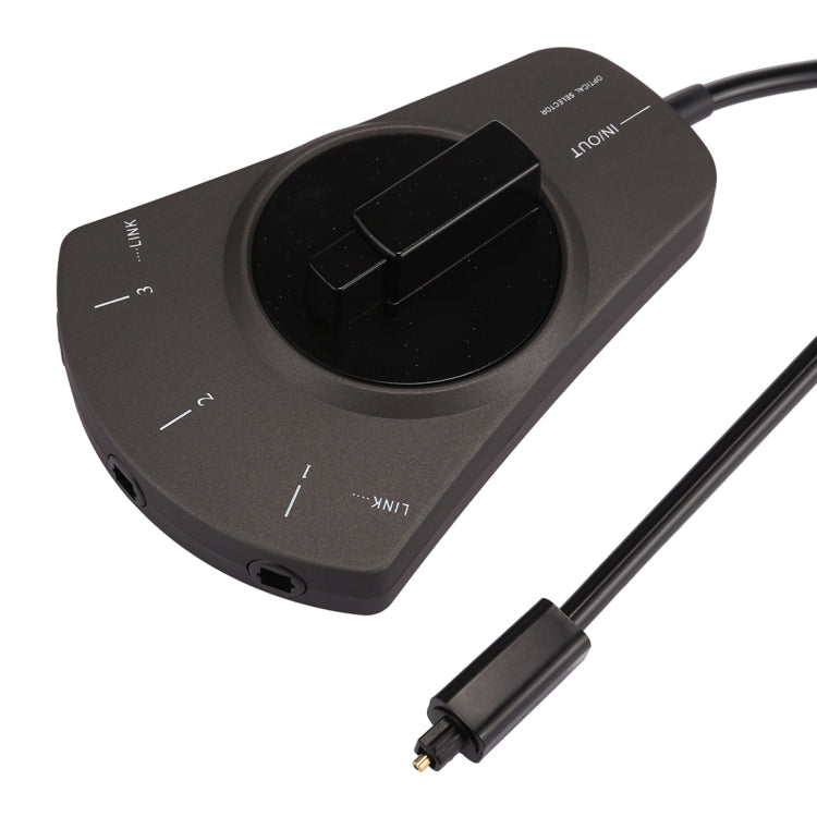 EMK 3 input 1 output Digital Optical Audio Switcher with Toslink Selector Switch for MD / DVD / VCR / CD Player(Black) - free shipping - PMC Jewellery - Order now!