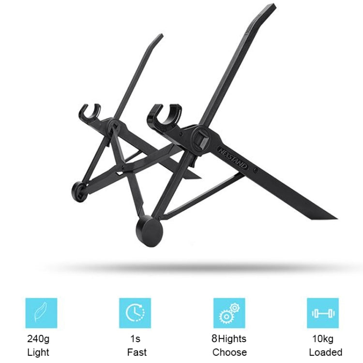 Nexstand K2 Laptop Height Extender Holder Stand Folding Portable Computer Heat Dissipation Bracket, Size: 35.4x4x4cm(Black) - MacBook Holder by PMC Jewellery | Online Shopping South Africa | PMC Jewellery | Buy Now Pay Later Mobicred
