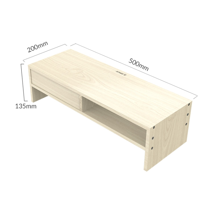 ORICO MSR-05-WD-BP 2-layer Wood Grain Computer Monitor Holder with Drawer, Size: 50 x 20 x 13.5cm - Laptop Stand by ORICO | Online Shopping South Africa | PMC Jewellery | Buy Now Pay Later Mobicred