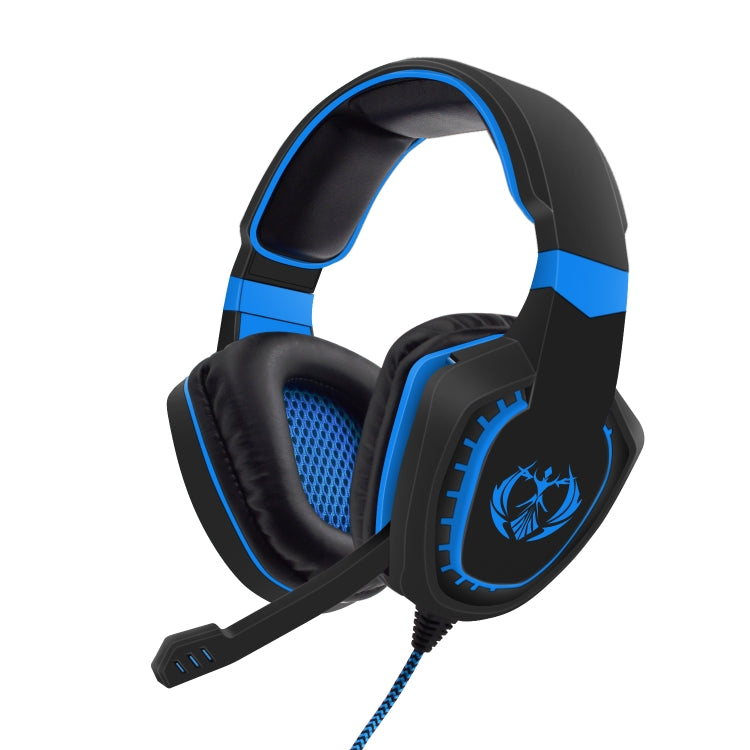 SADES AH-28 3.5mm Plug Wire-controlled Noise Reduction E-sports Gaming Headset with Retractable Microphone, Cable Length: 2m(Black Blue) - Multimedia Headset by SADES | Online Shopping South Africa | PMC Jewellery | Buy Now Pay Later Mobicred