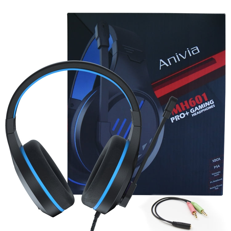 SADES MH601 3.5mm Plug Wire-controlled Noise Reduction E-sports Gaming Headset with Retractable Microphone, Cable Length: 2.2m(Black Blue) - Multimedia Headset by SADES | Online Shopping South Africa | PMC Jewellery | Buy Now Pay Later Mobicred