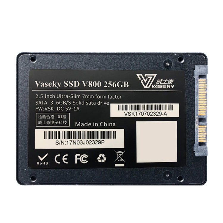 Vaseky V800 256GB 2.5 inch SATA3 6GB/s Ultra-Slim 7mm Solid State Drive SSD Hard Disk Drive for Desktop, Notebook - Solid State Drives by Vaseky | Online Shopping South Africa | PMC Jewellery | Buy Now Pay Later Mobicred