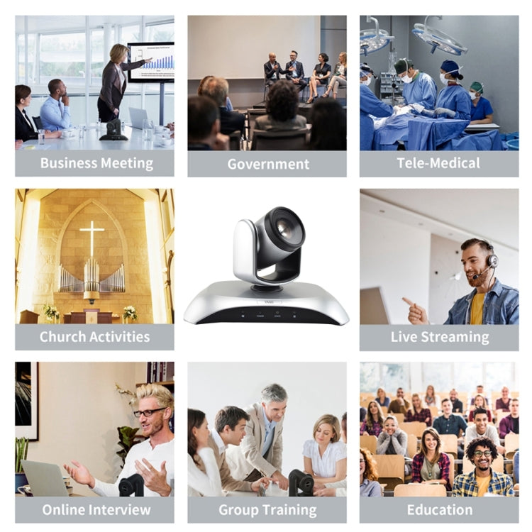 YANS YS-H13UH USB HD 1080P 3X Zoom Wide-Angle Video Conference Camera with Remote Control(Silver) - free shipping - PMc TechLife - Order now!