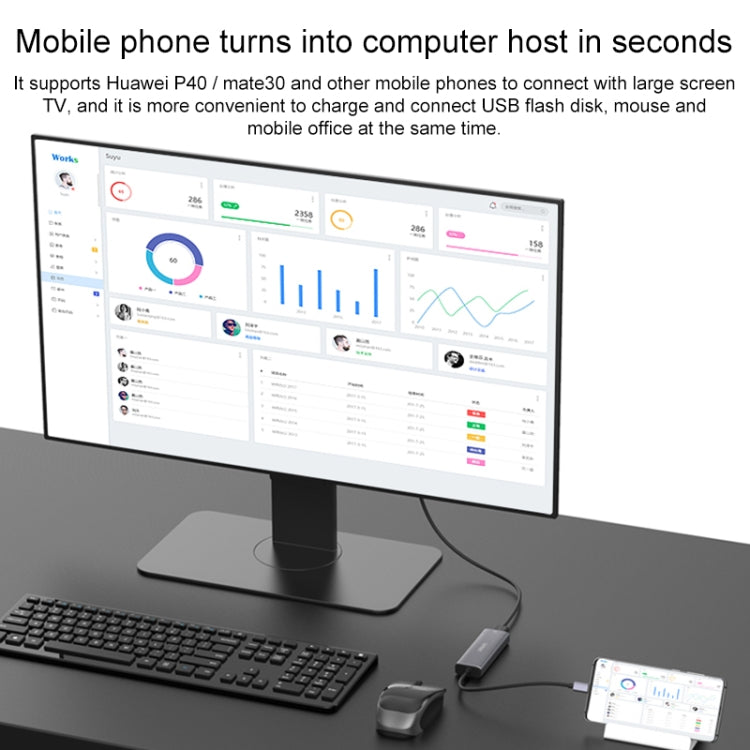 Onten OT-95123 5 in 1 Multifunctional Type-C + USB + HDMI Docking Station, Cable Length: 145mm(Silver) - USB HUB by Onten | Online Shopping South Africa | PMC Jewellery | Buy Now Pay Later Mobicred