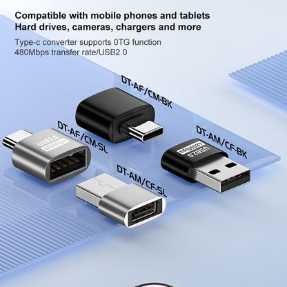 USB 2.0 Female to Type-C Male Adapter (Silver) - Cable & Adapters by PMC Jewellery | Online Shopping South Africa | PMC Jewellery | Buy Now Pay Later Mobicred