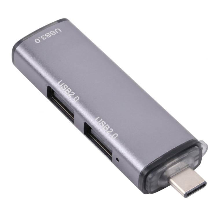 3 Ports USB 2.0 x 2 + USB 3.0 to USB-C / Type-C HUB Adapter - USB HUB by PMC TechLife | Online Shopping South Africa | PMC TechLife | Buy Now Pay Later Mobicred