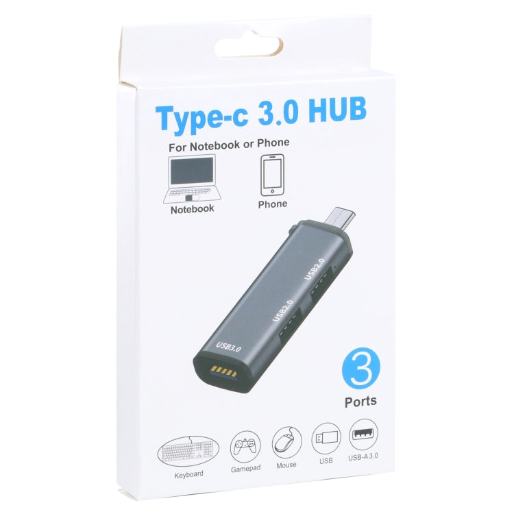3 Ports USB 2.0 x 2 + USB 3.0 to USB-C / Type-C HUB Adapter - USB HUB by PMC TechLife | Online Shopping South Africa | PMC TechLife | Buy Now Pay Later Mobicred