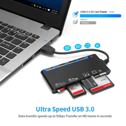 Rocketek CR7 USB3.0 Multi-function Card Reader CF / XD / MS / SD / TF Card 7 in 1 -  by ROCKETEK | Online Shopping South Africa | PMC Jewellery | Buy Now Pay Later Mobicred