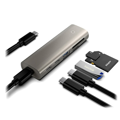 Rocketek HC463 USB3.1 Gen2  to Type-C 3.1 + USB 3.1 + SD / TF 6 in 1 HUB Adapter - USB HUB by ROCKETEK | Online Shopping South Africa | PMC Jewellery | Buy Now Pay Later Mobicred