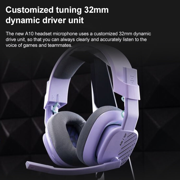 Logitech Astro A10 Gen 2 Wired Headset Over-ear Gaming Headphones (Purple) - Multimedia Headset by Logitech | Online Shopping South Africa | PMC Jewellery | Buy Now Pay Later Mobicred