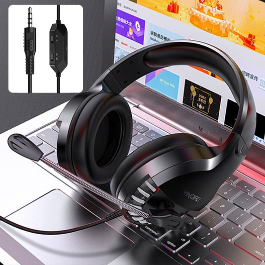 YINDIAO Q2 Head-mounted Wired Gaming Headset with Microphone, Version: Single 3.5mm(Black) - Multimedia Headset by YINDIAO | Online Shopping South Africa | PMC Jewellery | Buy Now Pay Later Mobicred