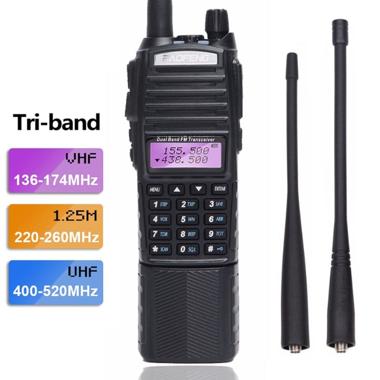 BaoFeng UV-82T Tri-Band Two-Way Radio Dual Antenna Handheld Walkie Talkie, EU Plug - Handheld Walkie Talkie by BAOFENG | Online Shopping South Africa | PMC Jewellery | Buy Now Pay Later Mobicred