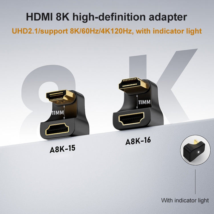 A8K-16 8K HDMI Male to HDMI Female U-bend Adapter - free shipping - PMC TechLife - Order now!