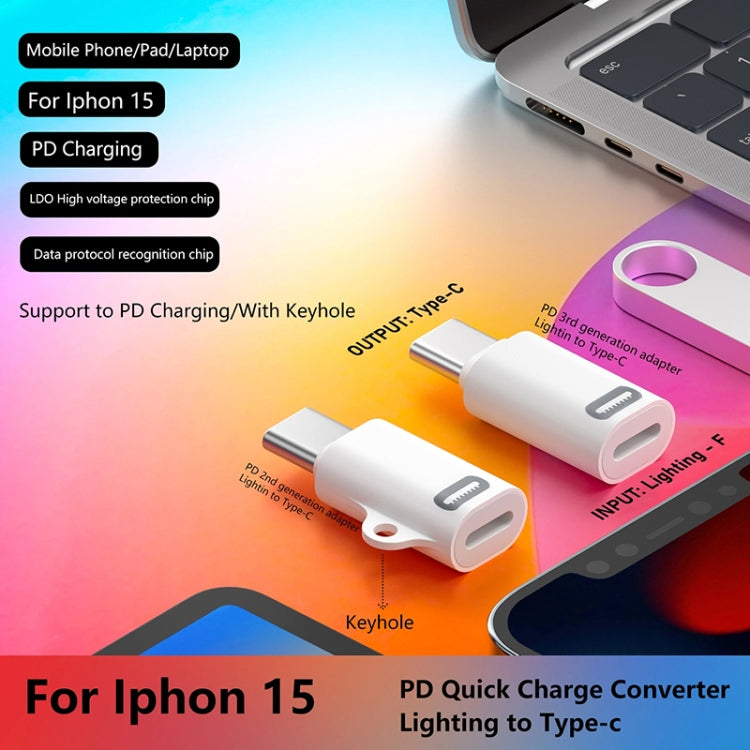 8 Pin Female to USB-C / Type-C Male Adapter Gen3, Supports PD Fast Charging for iPhone 15 Series - Converter & Adapter by PMC Jewellery | Online Shopping South Africa | PMC Jewellery | Buy Now Pay Later Mobicred