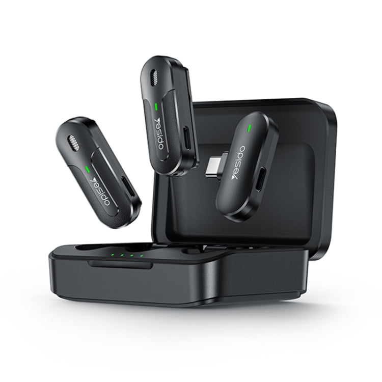 YESIDO KR17 2 in 1 Wireless Lavalier Microphone Type-C Receiver with Charging Box - Microphone by Yesido | Online Shopping South Africa | PMC TechLife | Buy Now Pay Later Mobicred