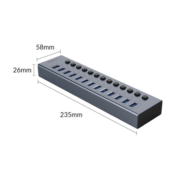 ORICO BT2U3-13AB-GY-BP Multi-Ports Individual Switches HUB, EU Plug - USB 3.0 HUB by ORICO | Online Shopping South Africa | PMC Jewellery | Buy Now Pay Later Mobicred