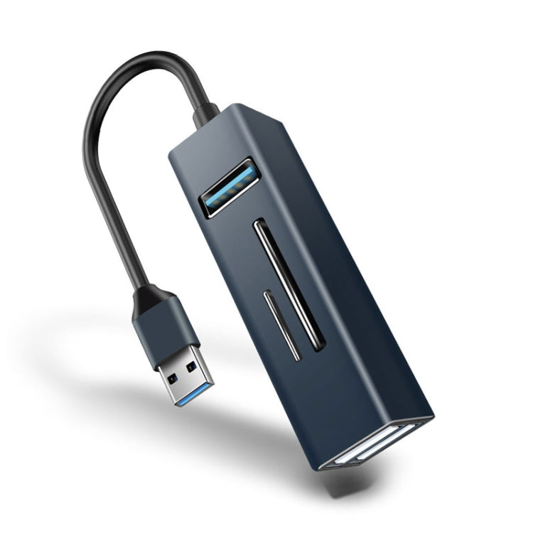 15101 5 in 1 USB3.0 to 3 x USB + SD / TF Card Reader HUB Adapter (Blue) - USB 3.0 HUB by PMC TechLife | Online Shopping South Africa | PMC TechLife | Buy Now Pay Later Mobicred