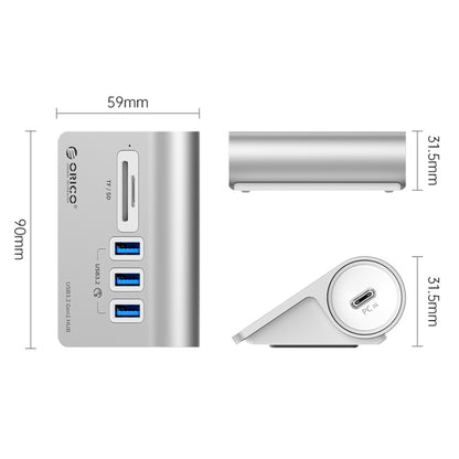 ORICO M3UT3 3-port USB 3.2 HUB with Card Reader (Silver) - USB 3.0 HUB by ORICO | Online Shopping South Africa | PMC Jewellery | Buy Now Pay Later Mobicred