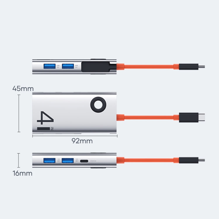ROCK TR25 4 in 1 USB-C / Type-C to USB 3.0x4 Portable Multifunctional HUB Docking Station - free shipping - PMC Jewellery - Order now!