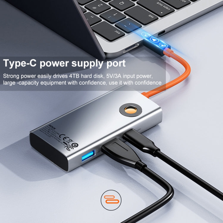ROCK TR25 4 in 1 USB-C / Type-C to USB 3.0x4 Portable Multifunctional HUB Docking Station - free shipping - PMC Jewellery - Order now!
