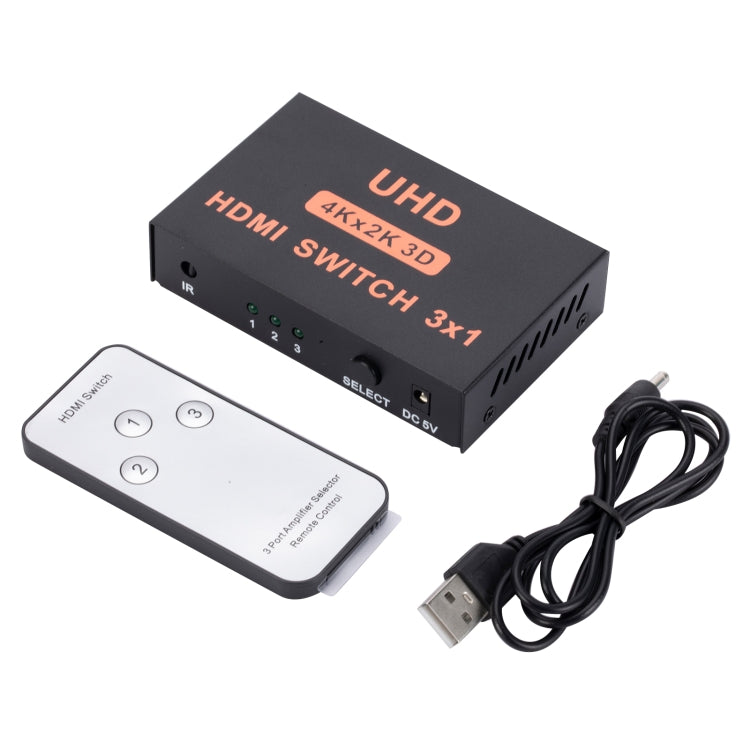 HDMI Switch 3 into 1 out 4Kx2K HD Video Switch, with Remote Control - Switch by PMC Jewellery | Online Shopping South Africa | PMC Jewellery | Buy Now Pay Later Mobicred