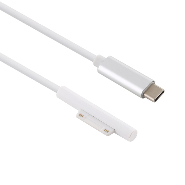 Surface Pro 7 / 6 / 5 to USB-C / Type-C Male Interfaces Power Adapter Charger Cable for Microsoft Surface Pro 7 / 6 / 5 / 4 / 3 / Microsoft Surface Go(White) - Power Cord by PMC Jewellery | Online Shopping South Africa | PMC Jewellery | Buy Now Pay Later Mobicred