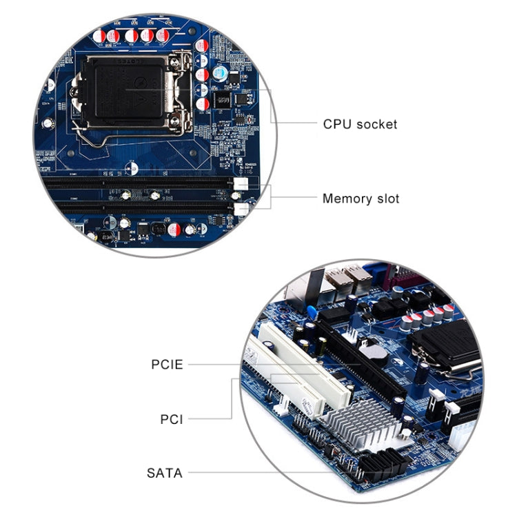 Motherboard Intel H55 1156 Pin DDR3 Integrated Sound Card Graphics Card Support i7 / i5 - Motherboard by PMC Jewellery | Online Shopping South Africa | PMC Jewellery | Buy Now Pay Later Mobicred