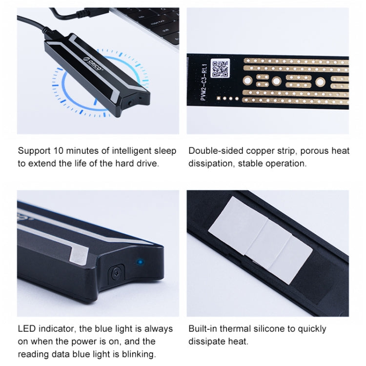 ORICO PBM2 NVMe M.2 SSD Case Type C USB 3.1 Enclosure Hard Drive Disk Box (10Gbps) - free shipping - PMC Jewellery - Order now!
