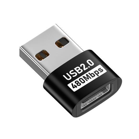 USB 2.0 Male to Female Type-C Adapter (Black) - Cable & Adapters by PMC Jewellery | Online Shopping South Africa | PMC Jewellery | Buy Now Pay Later Mobicred