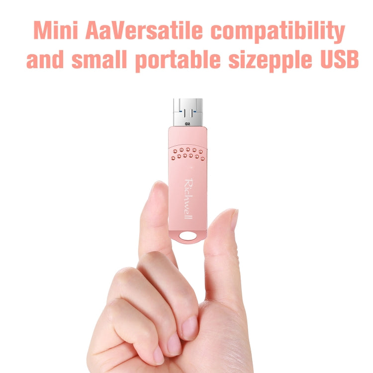 Richwell 3 in 1 128G Type-C + Micro USB + USB 3.0 Metal Flash Disk with OTG Function(Rose Gold) - free shipping - PMC Jewellery - Order now!