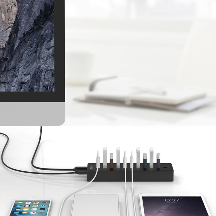 ORICO P10-U2 10 Ports USB 2.0 HUB with LED Power Indicator & 1m USB Cable(Black) - free shipping - PMC Jewellery - Order now!
