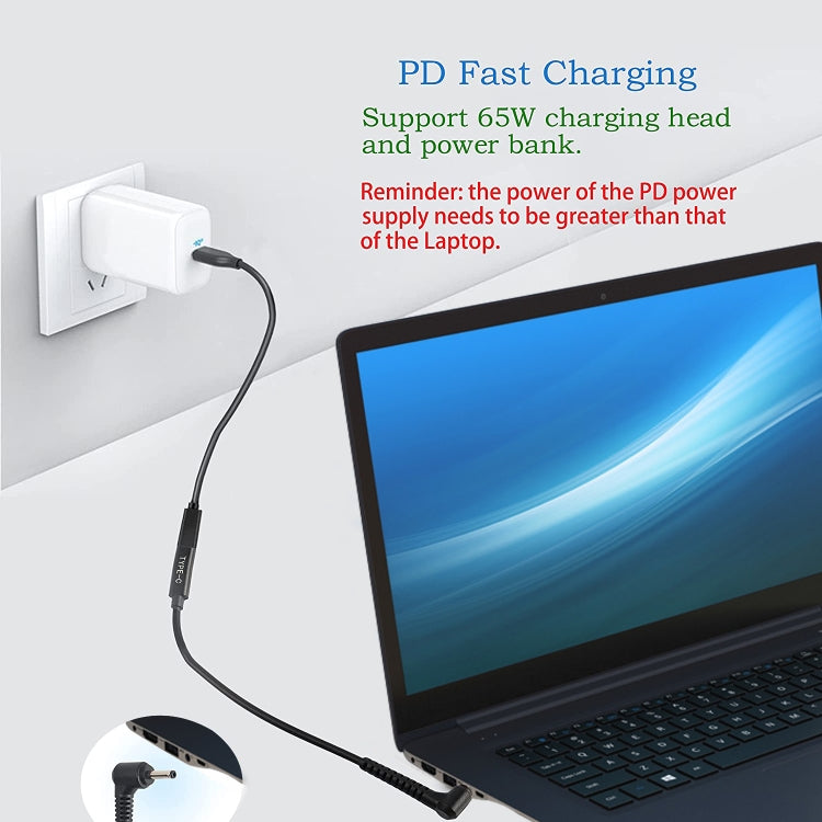 USB-C / Type-C to 4.0 x 1.35mm Power Adapter Charger Cable - Universal Power Adapter by PMC TechLife | Online Shopping South Africa | PMC TechLife | Buy Now Pay Later Mobicred