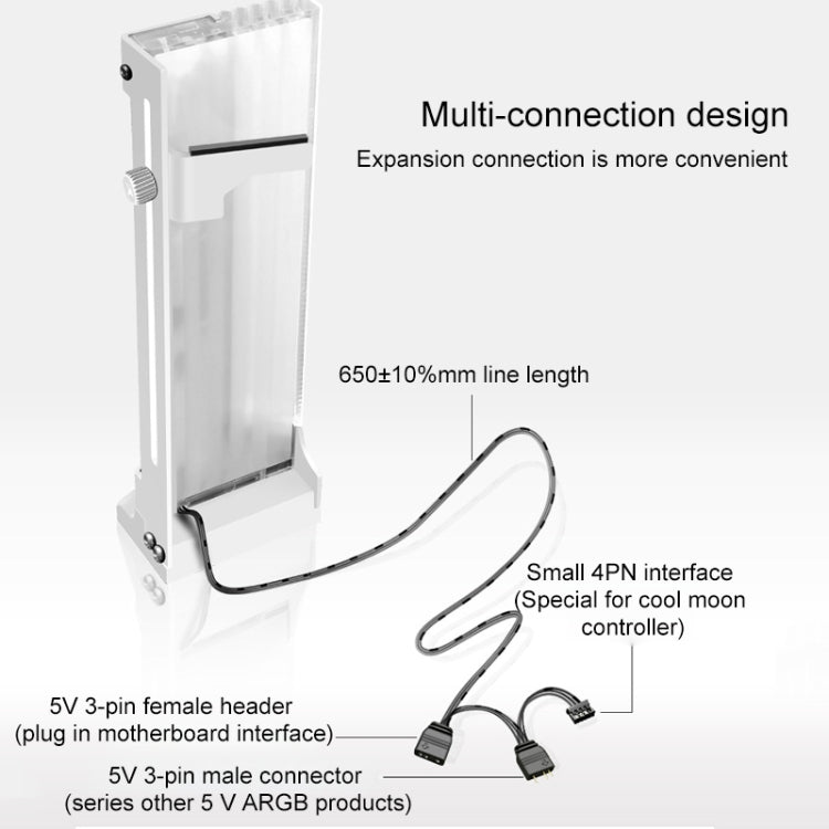 COOLMOON CM-GH2 5V ARGB GPU Holder (Black) - Caddies & Enclosures by COOLMOON | Online Shopping South Africa | PMC TechLife