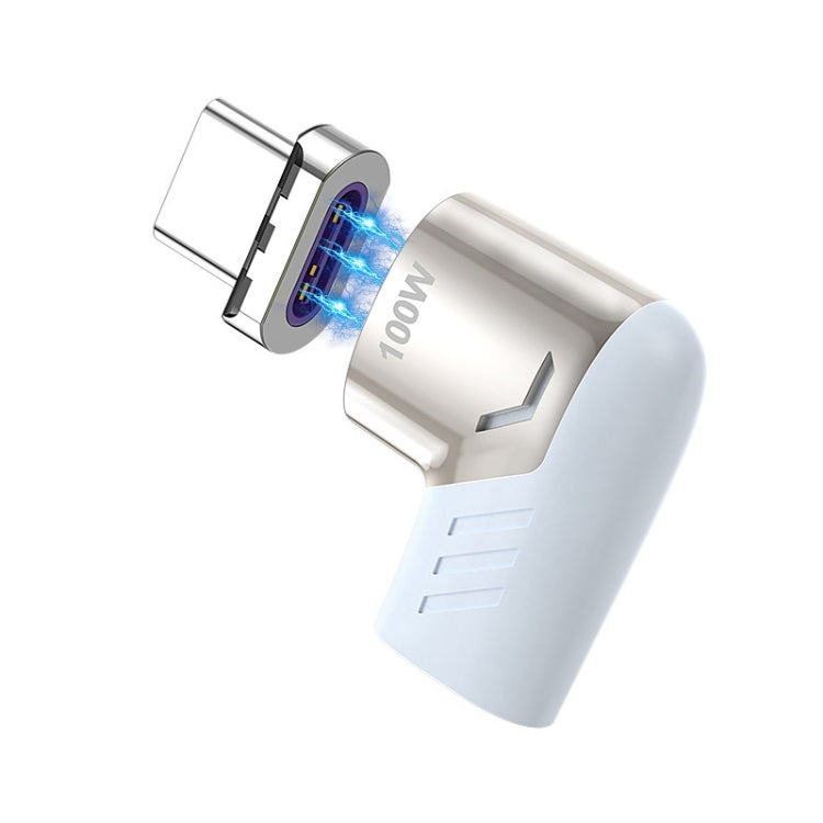 X20 100W PD USB-C / Type-C Female to USB-C / Type-C Elbow Magnetic Charging Adapter(Tarnish) - Charging Cable & Head by PMC TechLife | Online Shopping South Africa | PMC TechLife