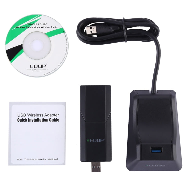 EDUP EP-AC1675 AC1900Mbps 2.4GHz & 5.8GHz Dual Band USB3.0 WiFi Adapter External Network Card - USB Network Adapter by EDUP | Online Shopping South Africa | PMC Jewellery | Buy Now Pay Later Mobicred