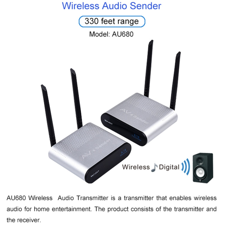 Measy AU680 Wireless Audio Speaker Transmission Box, Transmitter & Receiver, Transmission Distance: 100m - Set Top Box & Accessories by PMC Jewellery | Online Shopping South Africa | PMC Jewellery | Buy Now Pay Later Mobicred