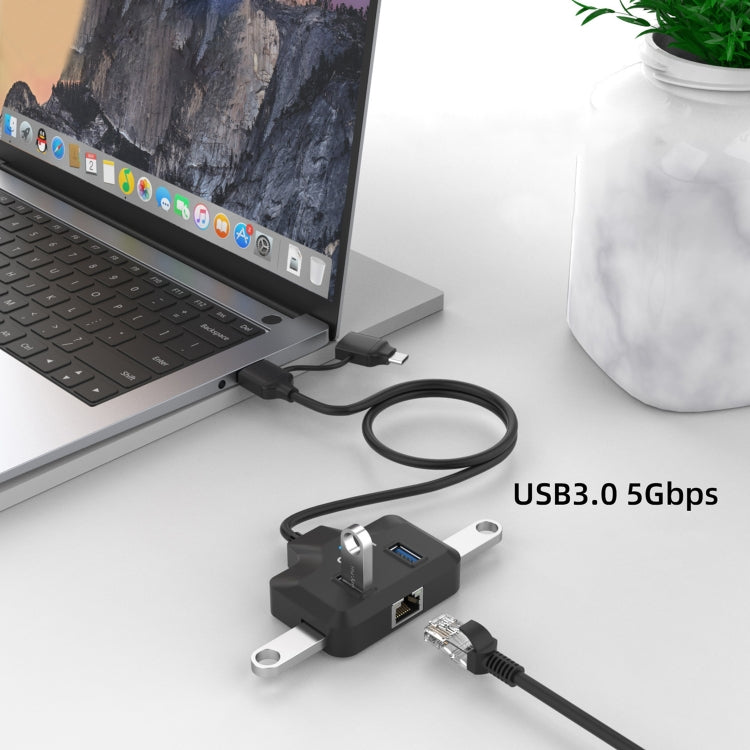 Onten OTN-UCA2310 4 in 2 USB-C / Type-C + USB3.0 4-Ports HUB Docking Station - USB 3.0 HUB by Onten | Online Shopping South Africa | PMC Jewellery | Buy Now Pay Later Mobicred