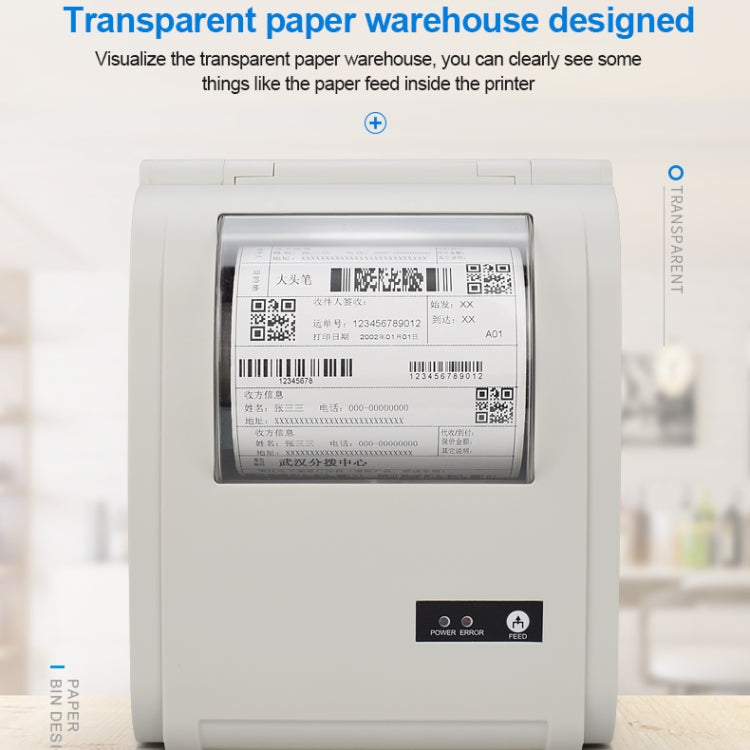 POS-9210 110mm USB POS Receipt Thermal Printer Express Delivery Barcode Label Printer, EU Plug(White) - Receipt Printers by PMC Jewellery | Online Shopping South Africa | PMC Jewellery | Buy Now Pay Later Mobicred