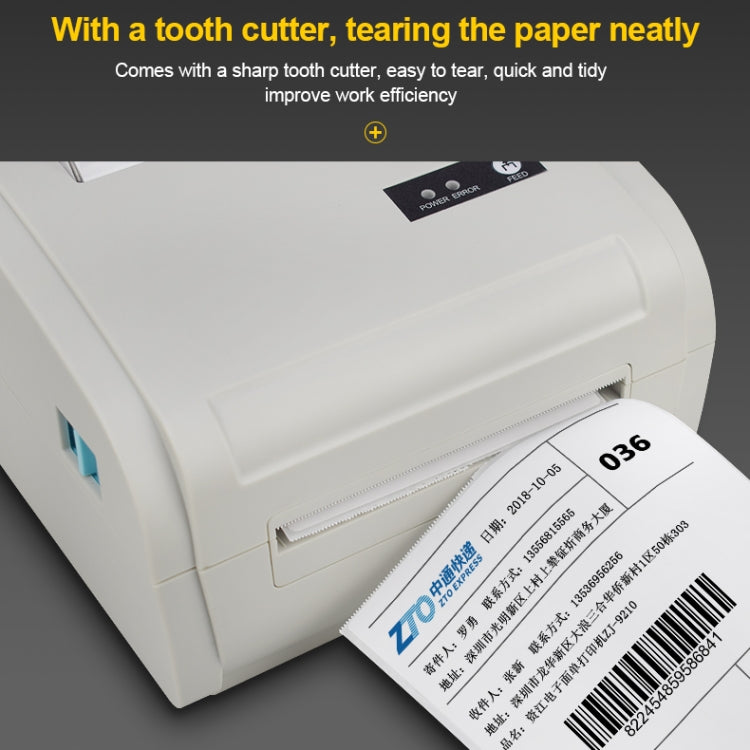 POS-9210 110mm USB POS Receipt Thermal Printer Express Delivery Barcode Label Printer, EU Plug(White) - Receipt Printers by PMC Jewellery | Online Shopping South Africa | PMC Jewellery | Buy Now Pay Later Mobicred
