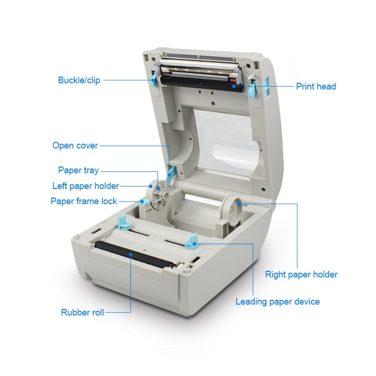 POS-9210 110mm USB POS Receipt Thermal Printer Express Delivery Barcode Label Printer, EU Plug(White) - Receipt Printers by PMC Jewellery | Online Shopping South Africa | PMC Jewellery | Buy Now Pay Later Mobicred