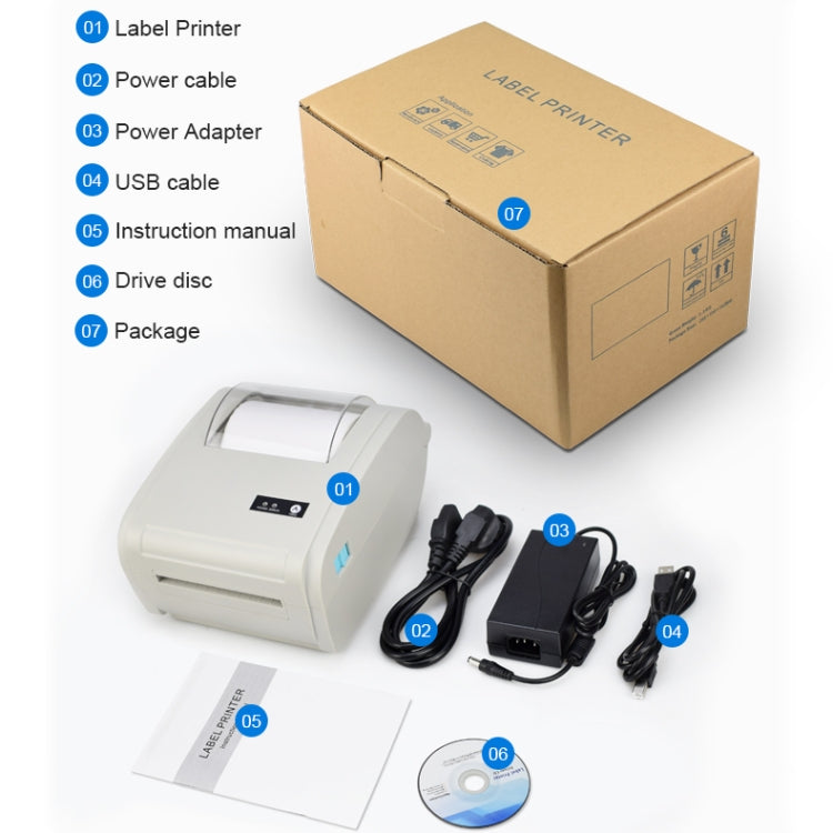 POS-9210 110mm USB POS Receipt Thermal Printer Express Delivery Barcode Label Printer, EU Plug(White) - Receipt Printers by PMC Jewellery | Online Shopping South Africa | PMC Jewellery | Buy Now Pay Later Mobicred