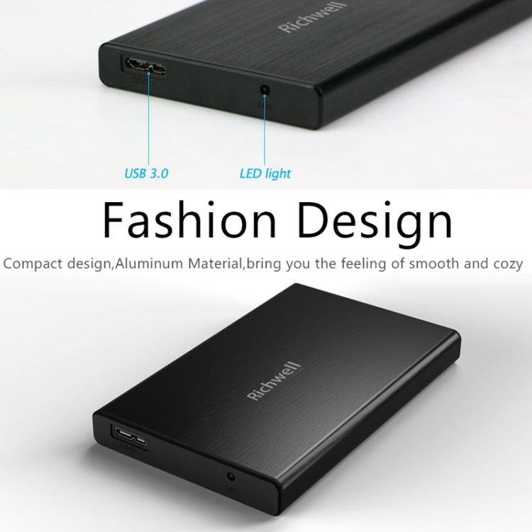 Richwell SATA R23-SATA-2TB 2TB 2.5 inch USB3.0 Interface Mobile Hard Disk Drive(Black) - free shipping - PMC Jewellery - Order now!